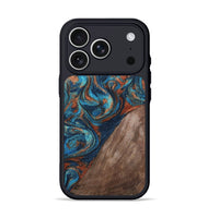 iPhone 17 Pro Wood Phone Case - Adalyn (Teal & Gold, 807502)