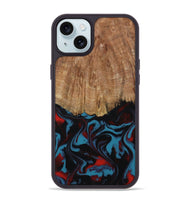 iPhone 15 Plus Wood Phone Case - Eliezer (Red, 807509)