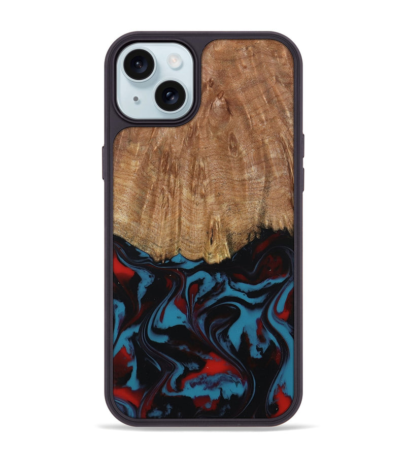 iPhone 15 Plus Wood Phone Case - Eliezer (Red, 807509)