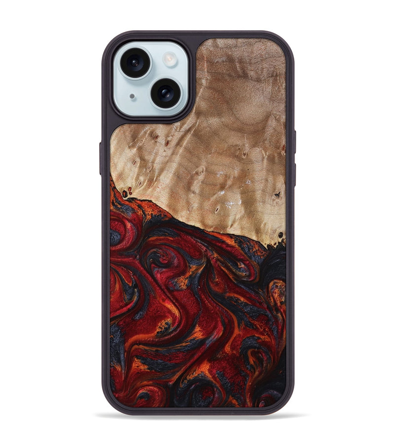 iPhone 15 Plus Wood Phone Case - Nanette (Red, 807511)