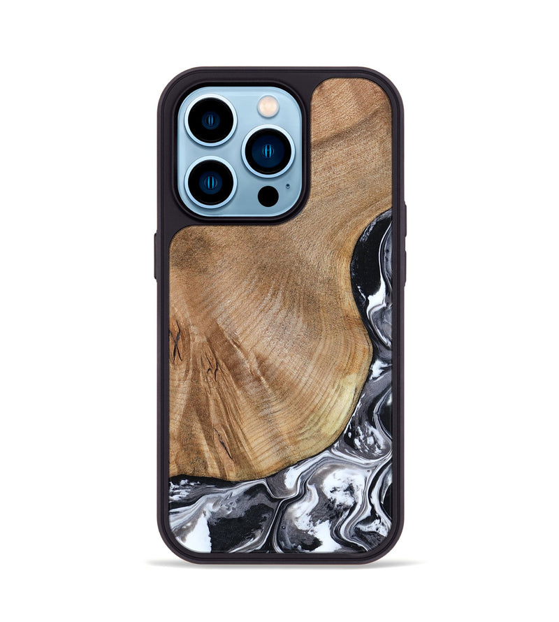 iPhone 14 Pro Wood Phone Case - Webster (Black & White, 807512)