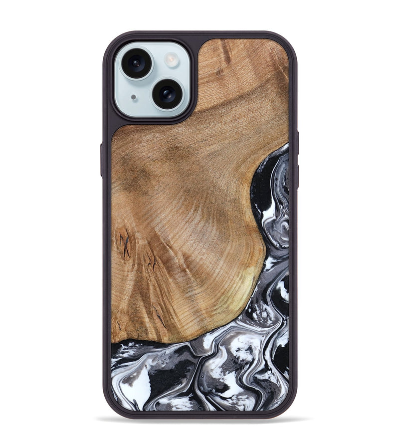 iPhone 15 Plus Wood Phone Case - Webster (Black & White, 807512)