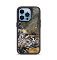 iPhone 14 Pro Wood Phone Case - Demond (Black & White, 807513)