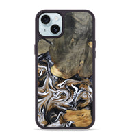 iPhone 15 Plus Wood Phone Case - Demond (Black & White, 807513)