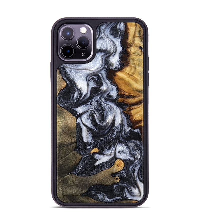 iPhone 11 Pro Max Wood Phone Case - Samir (Black & White, 807514)
