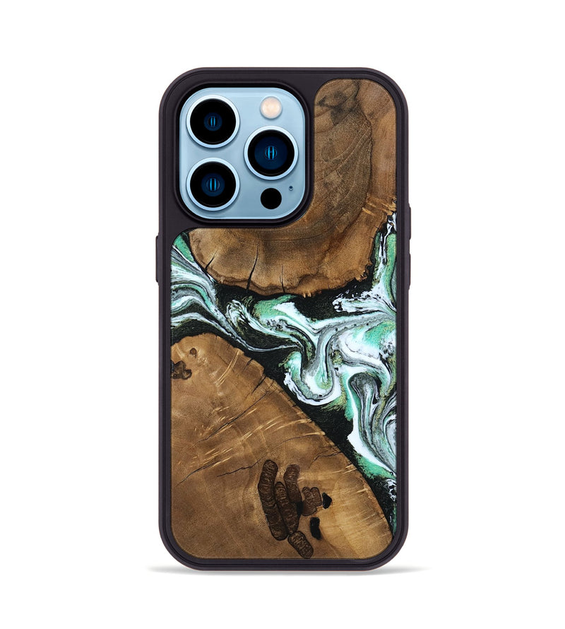 iPhone 14 Pro Wood Phone Case - Jenny (Green, 807523)