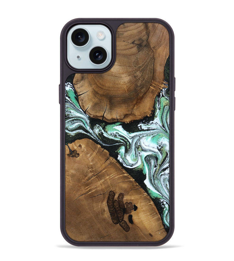 iPhone 15 Plus Wood Phone Case - Jenny (Green, 807523)