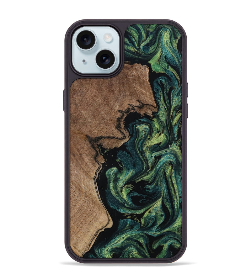 iPhone 15 Plus Wood Phone Case - James (Green, 807524)