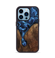 iPhone 14 Pro Wood Phone Case - Milana (Blue, 807528)
