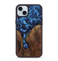 iPhone 15 Plus Wood Phone Case - Milana (Blue, 807528)