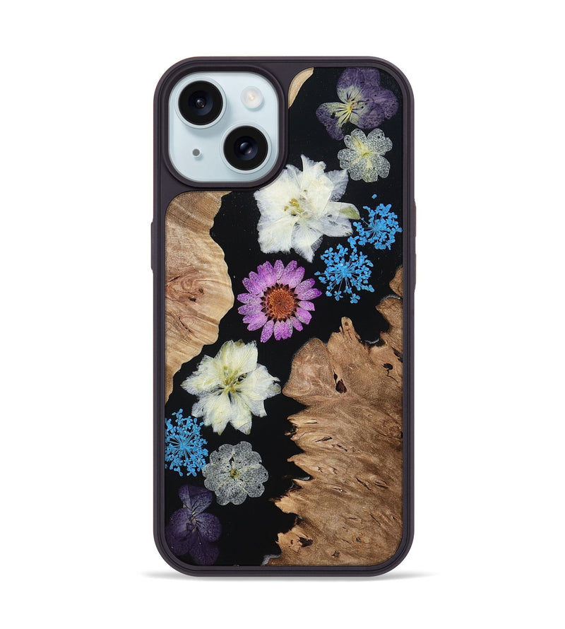 iPhone 15 Wood Phone Case - Violeta (Bloom, 807621)
