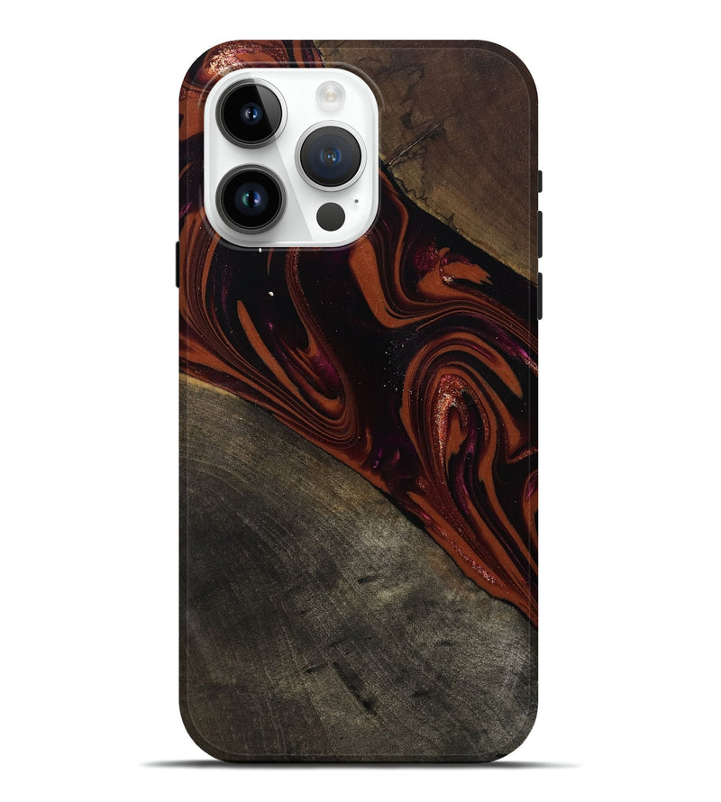 iPhone 15 Pro Max Wood Live Edge Phone Case - Ethyl (Red, 807672)
