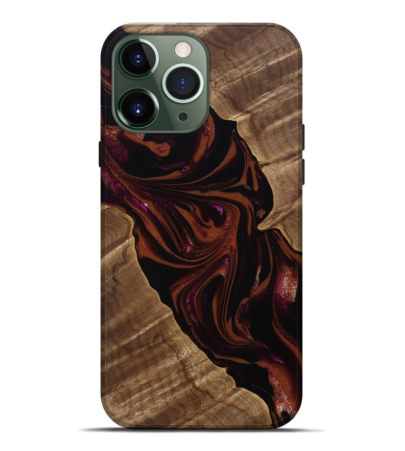 iPhone 13 Pro Max Wood Live Edge Phone Case - Kala (Red, 807696)