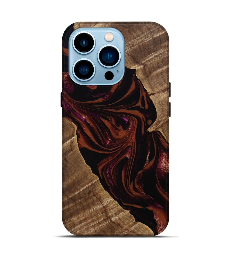 iPhone 14 Pro Wood Live Edge Phone Case - Kala (Red, 807696)