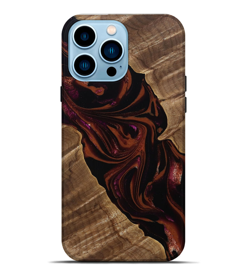 iPhone 14 Pro Max Wood Live Edge Phone Case - Kala (Red, 807696)