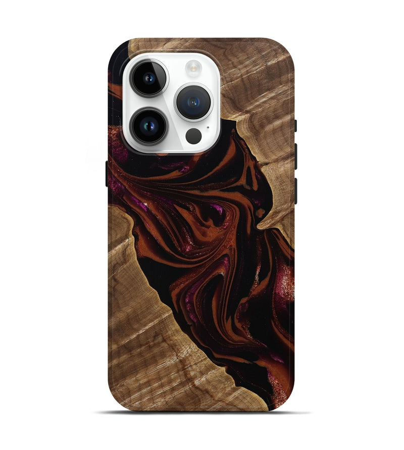 iPhone 15 Pro Wood Live Edge Phone Case - Kala (Red, 807696)