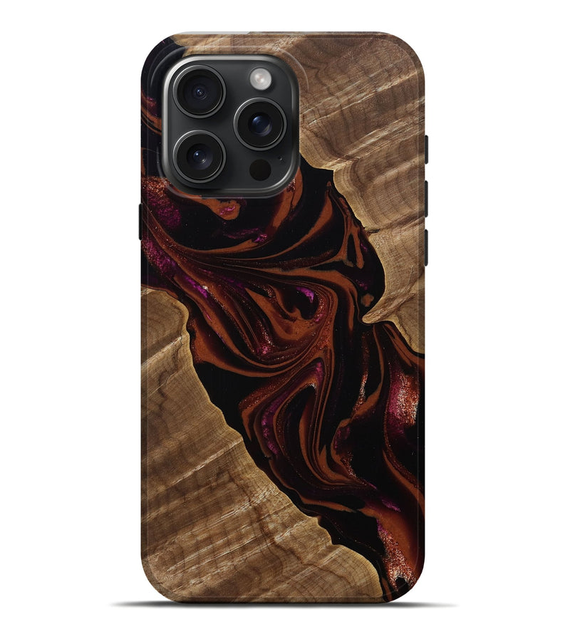 iPhone 16 Pro Max Wood Live Edge Phone Case - Kala (Red, 807696)