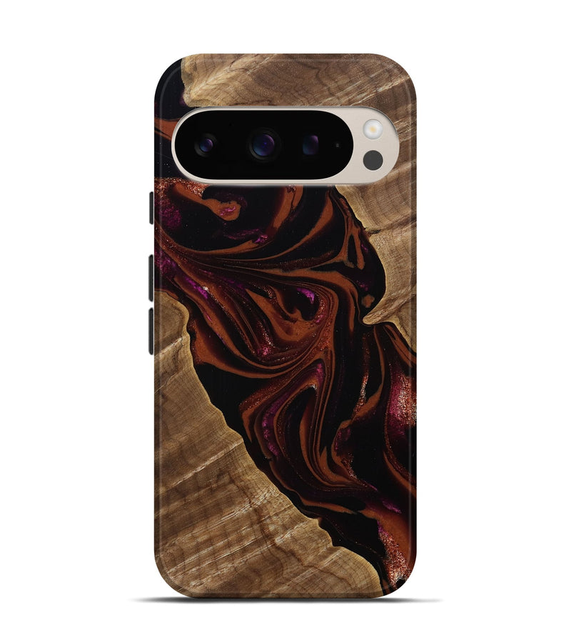 Pixel 9 Pro Wood Live Edge Phone Case - Kala (Red, 807696)