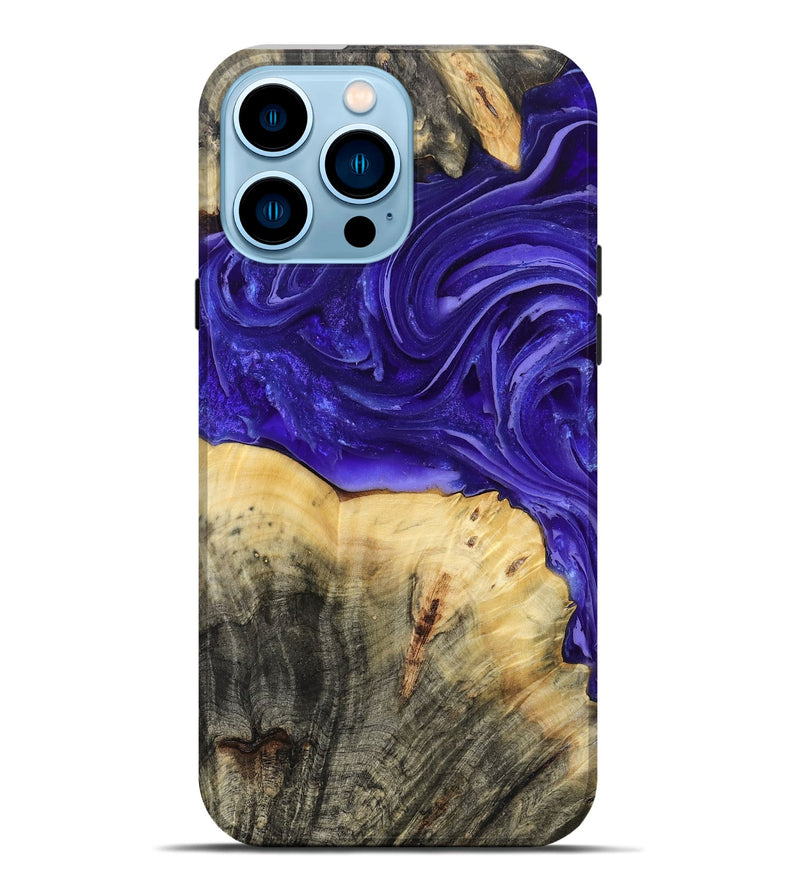 iPhone 14 Pro Max Wood Live Edge Phone Case - Lyn (Purple, 807698)