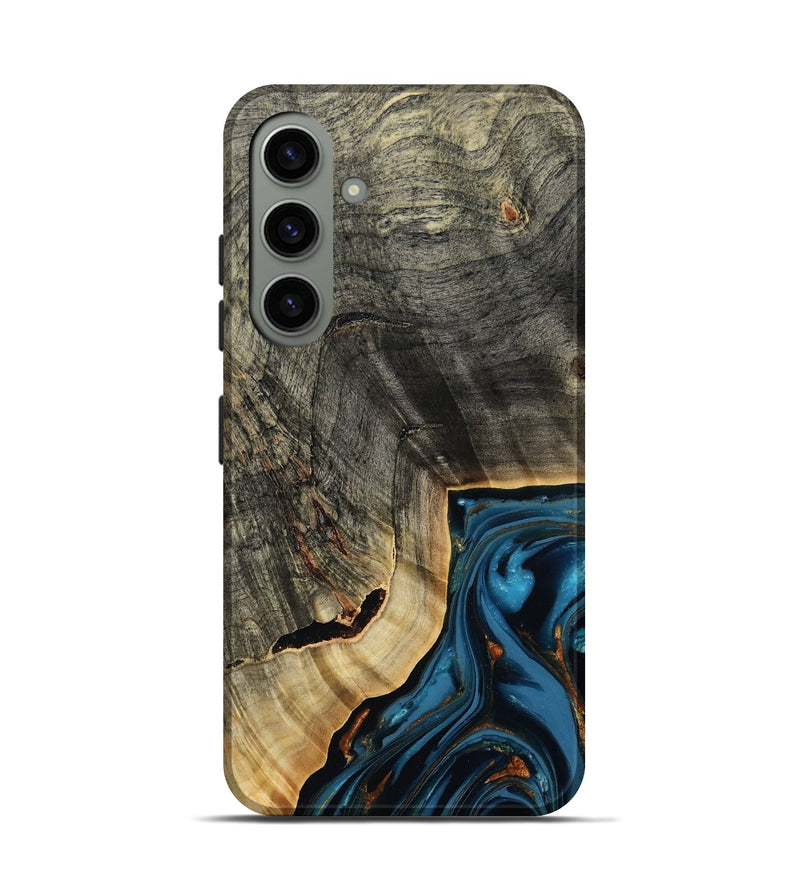 Galaxy S24 Wood Live Edge Phone Case - Lonie (Teal & Gold, 807700)