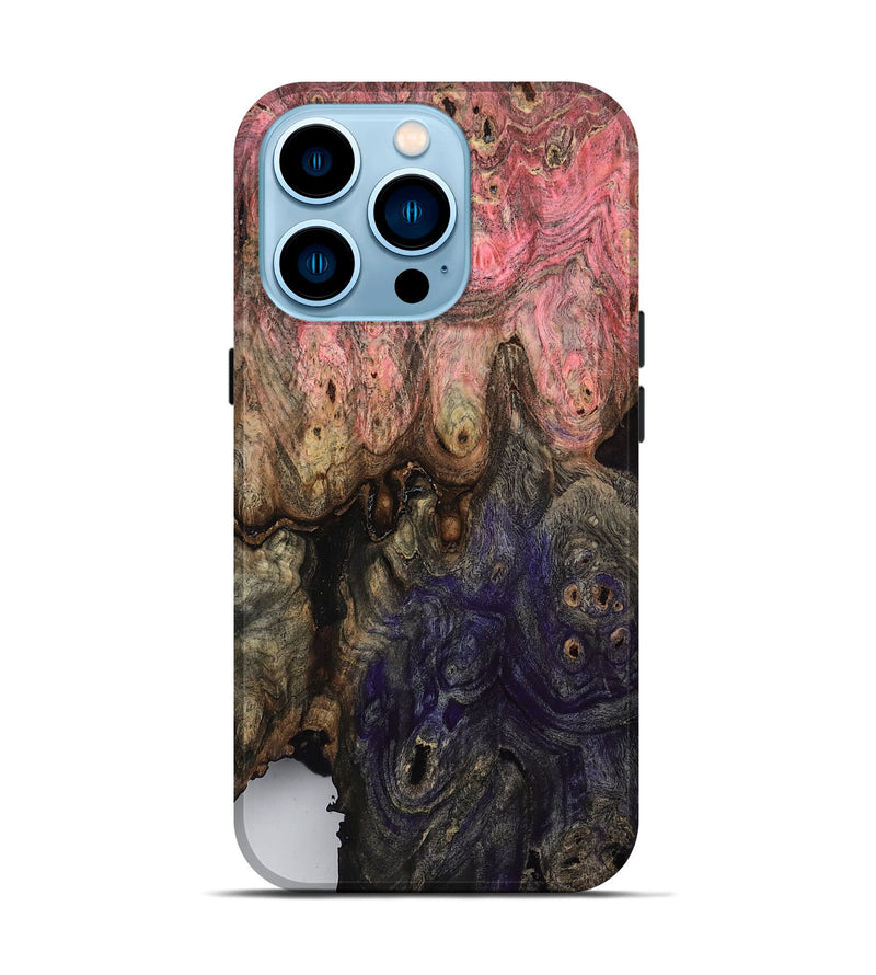 iPhone 14 Pro Wood Live Edge Phone Case - Sherryl (Clear, 807703)