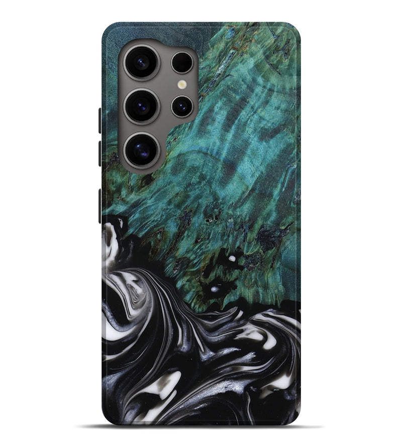 Galaxy S25 Ultra Wood Live Edge Phone Case - Georgia (Black & White, 807705)