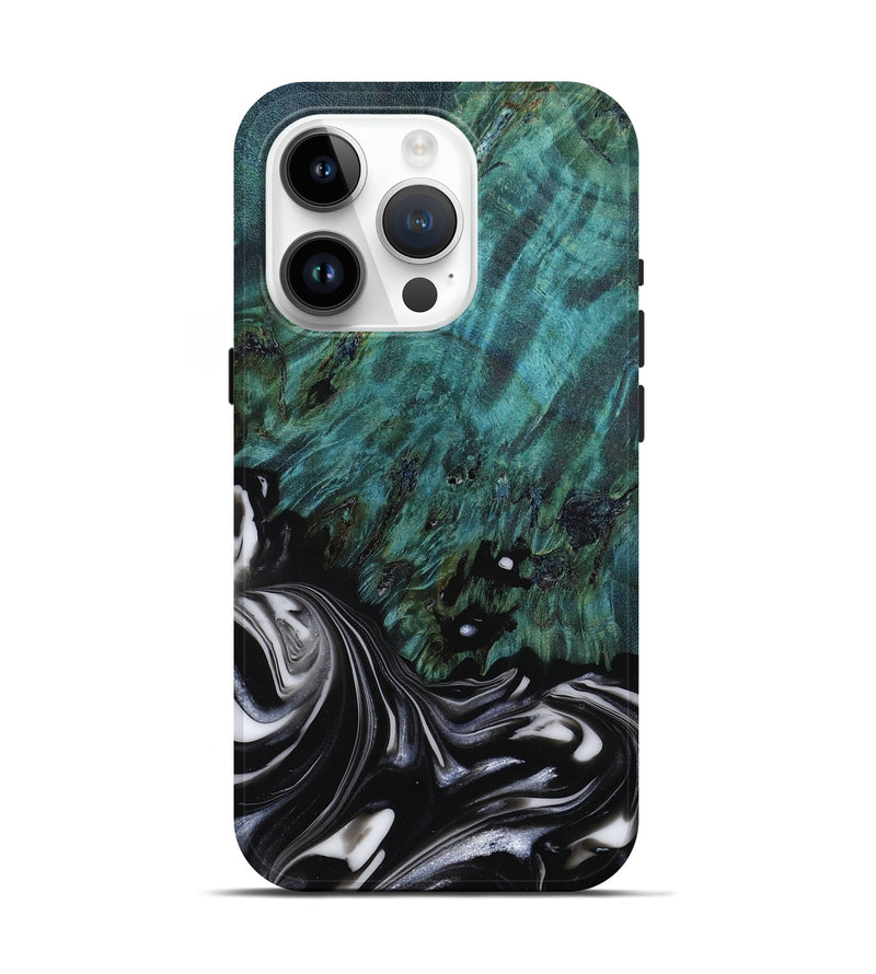 iPhone 15 Pro Wood Live Edge Phone Case - Georgia (Black & White, 807705)