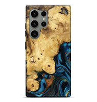 Galaxy S24 Ultra Wood Live Edge Phone Case - Carlie (Teal & Gold, 807709)