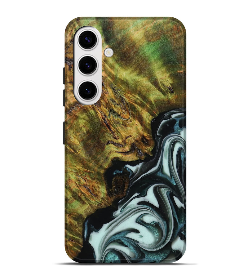 Galaxy S25 Plus Wood Live Edge Phone Case - Deshawn (Green, 807711)