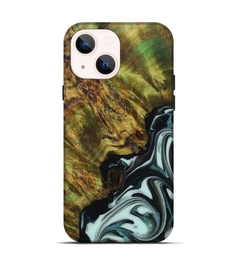 iPhone 13 Wood Live Edge Phone Case - Deshawn (Green, 807711)