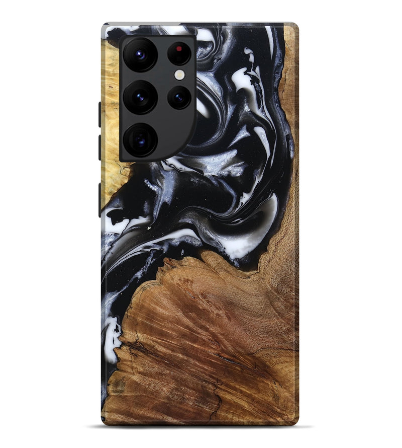 Galaxy S22 Ultra Wood Live Edge Phone Case - Roland (Black & White, 807714)