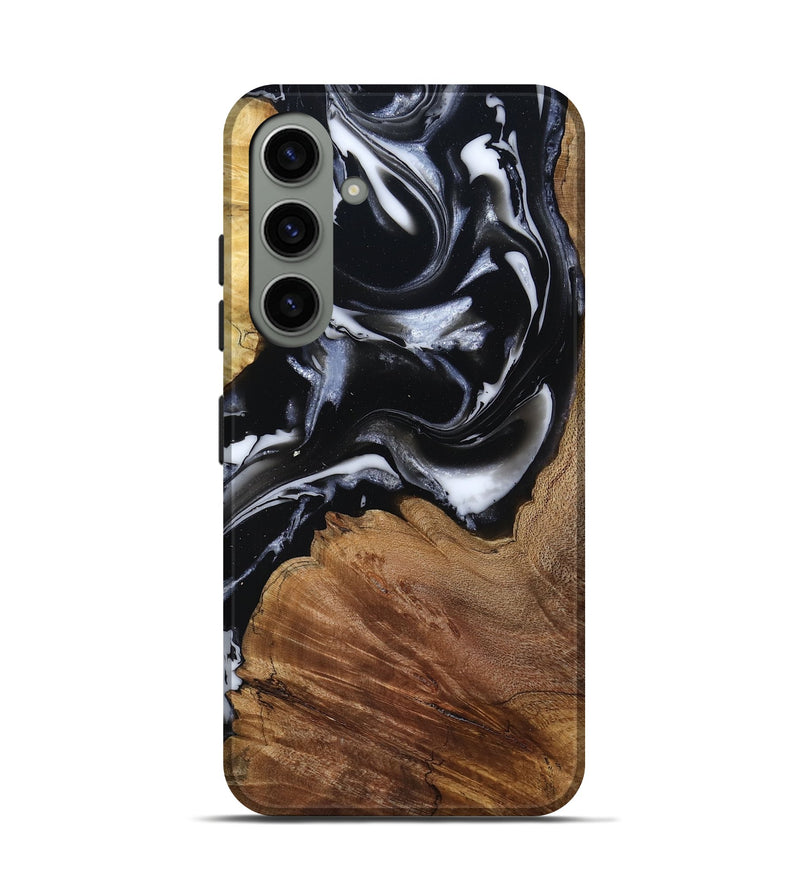 Galaxy S24 Wood Live Edge Phone Case - Roland (Black & White, 807714)