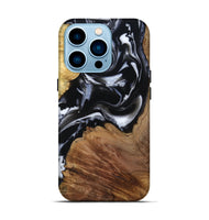 iPhone 14 Pro Wood Live Edge Phone Case - Roland (Black & White, 807714)