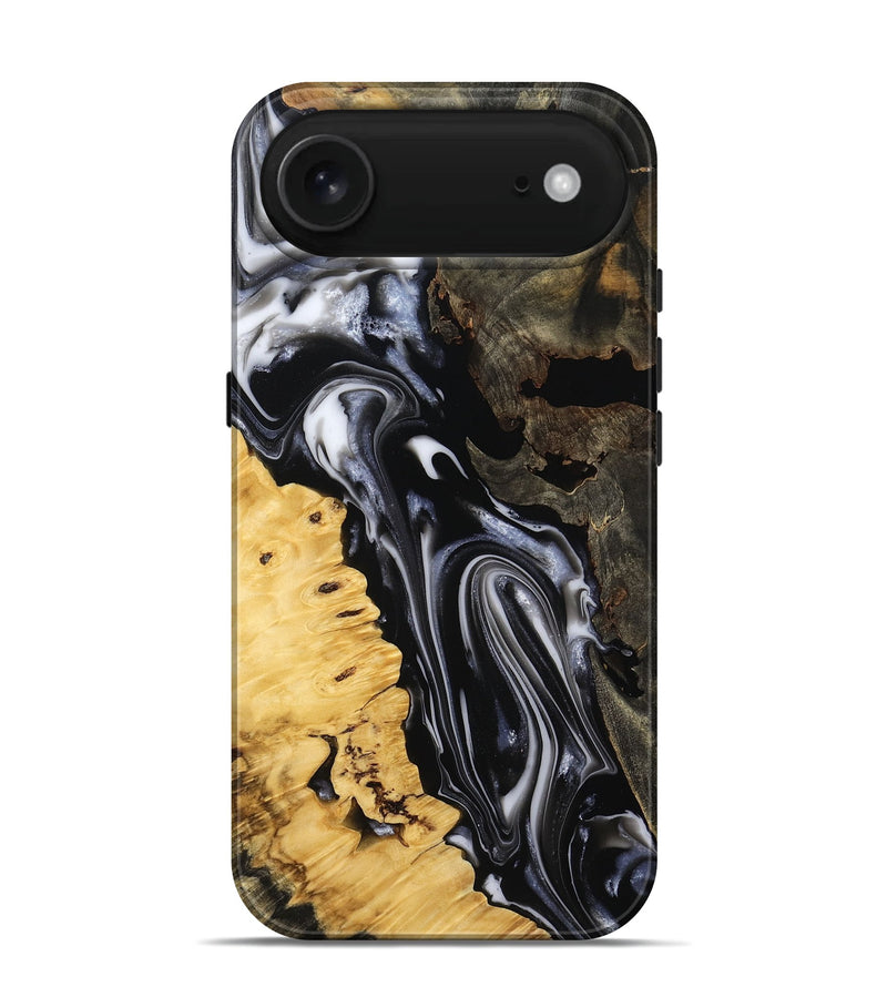 iPhone 17 Air Wood Live Edge Phone Case - Gianna (Black & White, 807719)