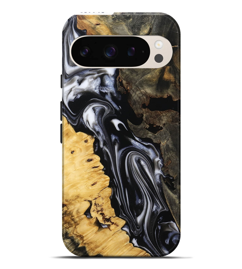 Pixel 9 Pro XL Wood Live Edge Phone Case - Gianna (Black & White, 807719)