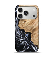 iPhone 17 Pro Wood Live Edge Phone Case - Nayely (Black & White, 807720)