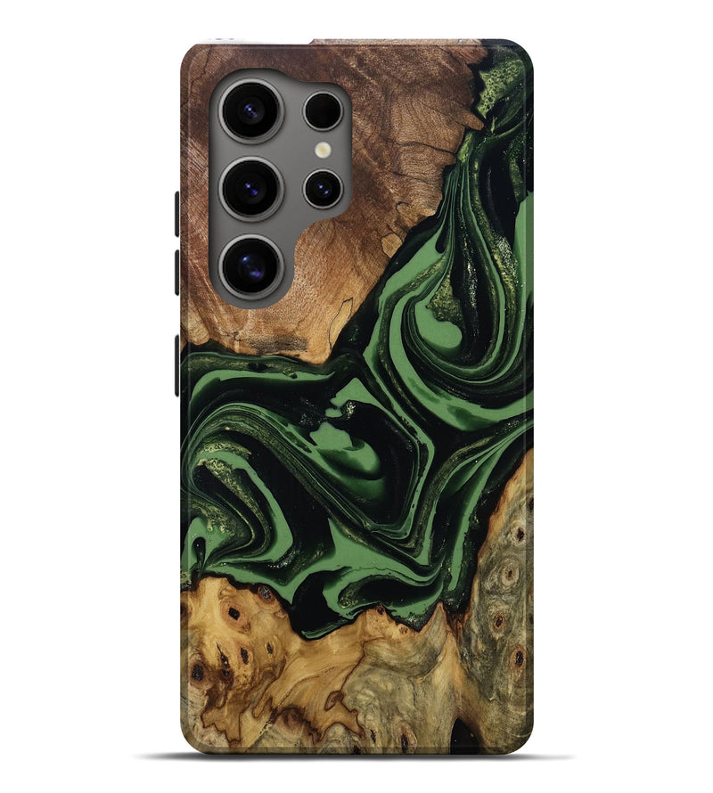 Galaxy S25 Ultra Wood Live Edge Phone Case - Dominic (Green, 807723)