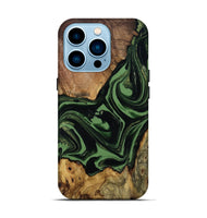iPhone 14 Pro Wood Live Edge Phone Case - Dominic (Green, 807723)