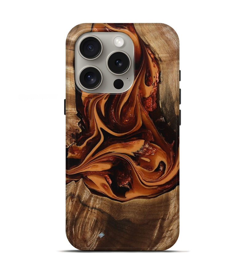 iPhone 16 Pro Wood Live Edge Phone Case - Caspian (Red, 807728)