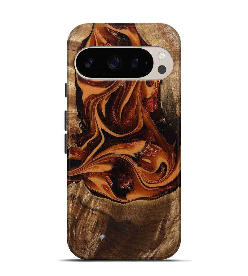 Pixel 9 Pro Wood Live Edge Phone Case - Caspian (Red, 807728)