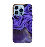 iPhone 14 Pro Wood Live Edge Phone Case - Vikki (Purple, 807740)