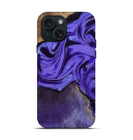 iPhone 15 Wood Live Edge Phone Case - Vikki (Purple, 807740)