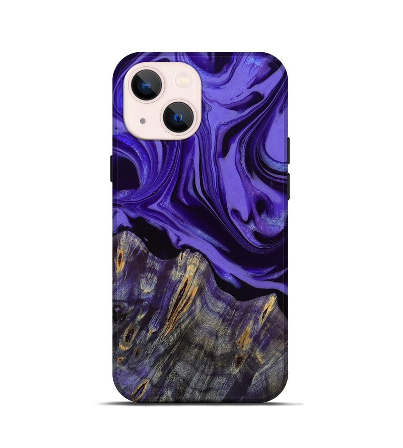 iPhone 13 mini Wood Live Edge Phone Case - Jalisa (Purple, 807741)