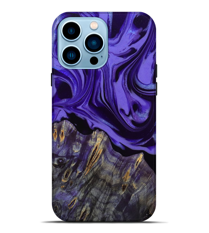 iPhone 14 Pro Max Wood Live Edge Phone Case - Jalisa (Purple, 807741)