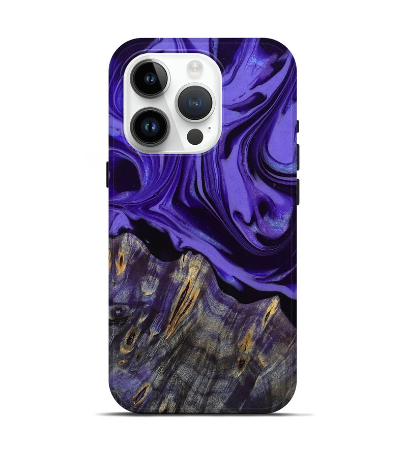 iPhone 15 Pro Wood Live Edge Phone Case - Jalisa (Purple, 807741)