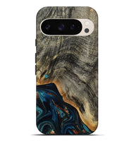 Pixel 10 Pro XL Wood Live Edge Phone Case - Araceli (Teal & Gold, 807755)