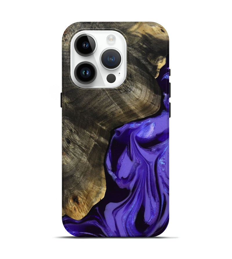 iPhone 15 Pro Wood Live Edge Phone Case - Ned (Purple, 807756)