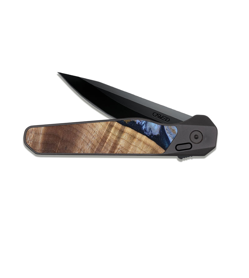EDC Dark Slate Wood Pocket Knife - Lee (Teal & Gold, 807866)