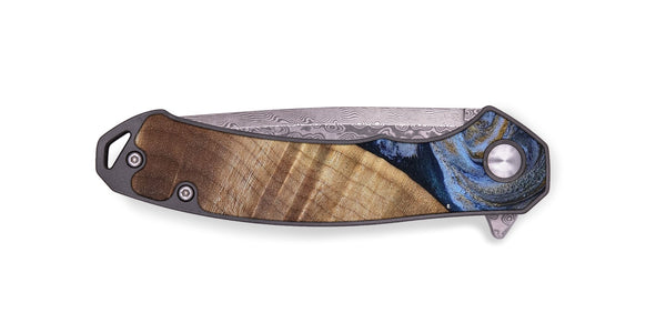 EDC Wood Pocket Knife - Lee (Teal & Gold, 807866)