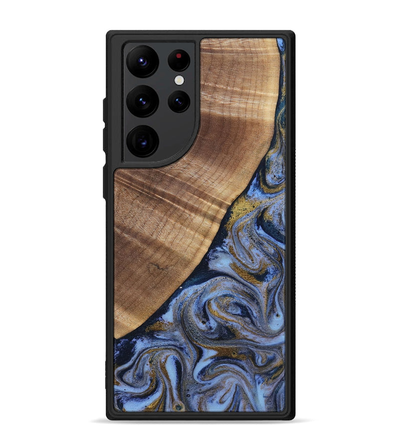 Galaxy S22 Ultra Wood Phone Case - Lee (Teal & Gold, 807866)